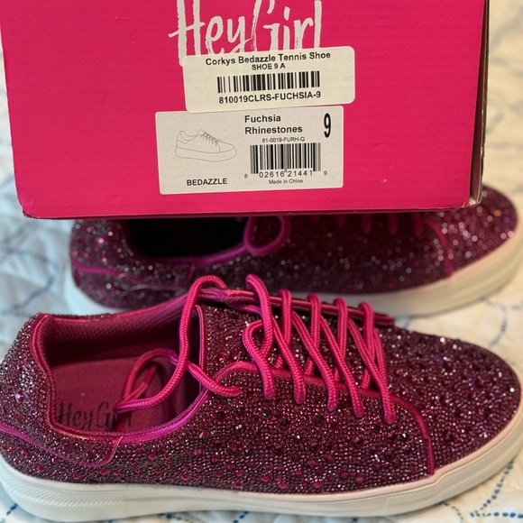 Corkys Shoes Corkys Fuchsia Bedazzled Tennis Shoe Size 9 Poshmark